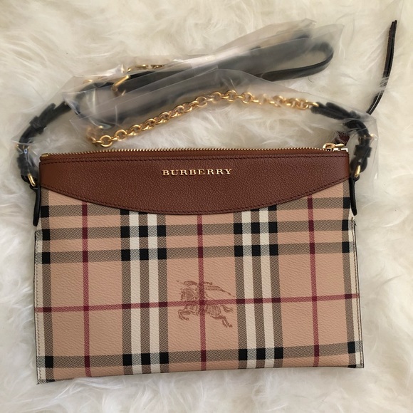 Burberry Handbags - Burberry Haymarket Peyton Crossbody Bag
